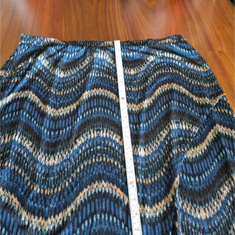 Bobeau Womens SIZE 1X Maxi Front Slit Skirt Blue Black Stretch - Picture 6 of 9